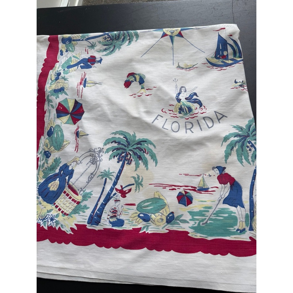 Vintage tablecloth, Florida souvenir